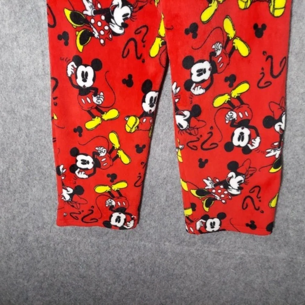 Disney Women Pajama Pants M Minnie Mickey Mouse Magic Fleece Drawstring Wide Leg - Picture 6 of 16
